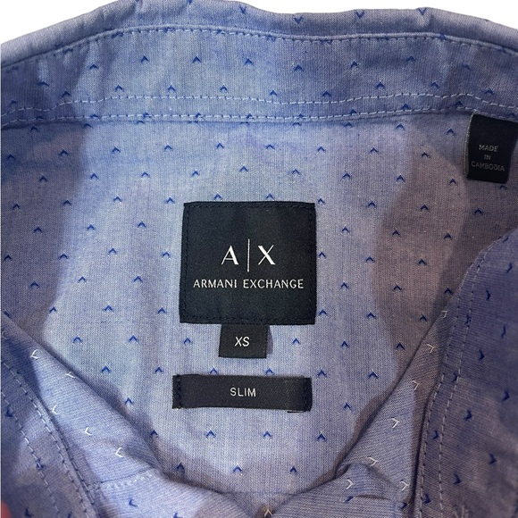 ⚡️SOLD⚡️Armani Exchange Men's Youth Ditsy-Print Dobby Shirt Slim Fit Button Down - Picture 8 of 16
